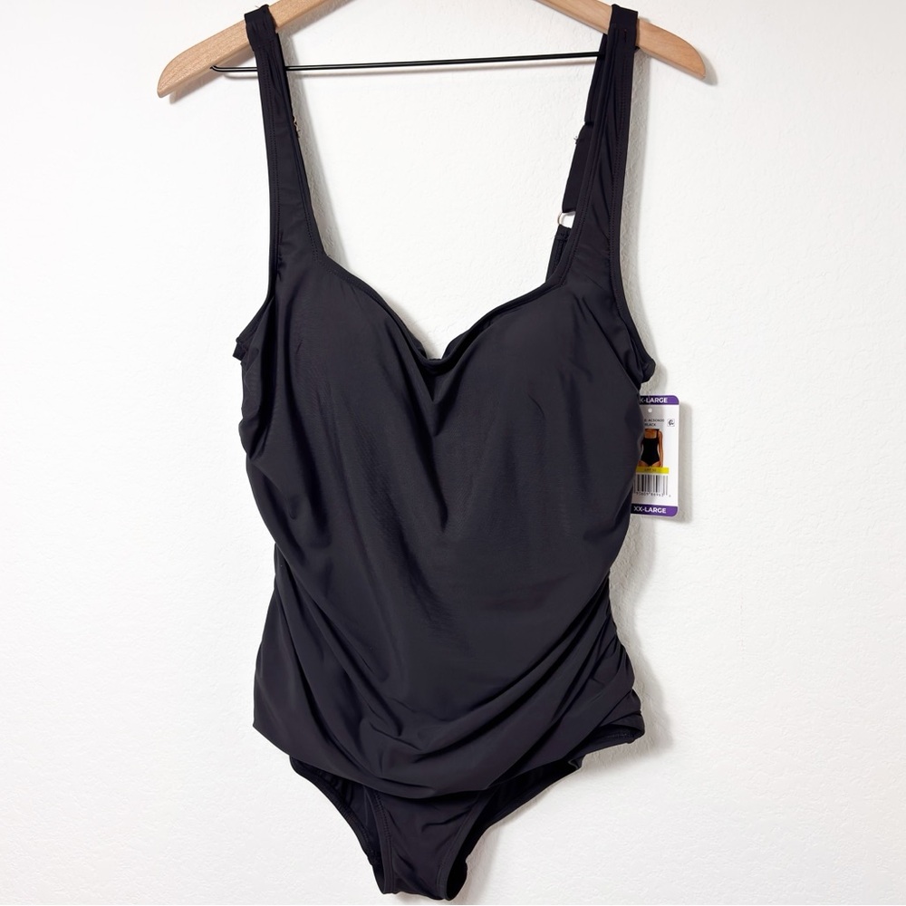 ANNE COLE WOMEN SIZE XX-LARGE BLACK ONE PIECE SWIMSUIT BRAND NEW STYLE: ACSO600
